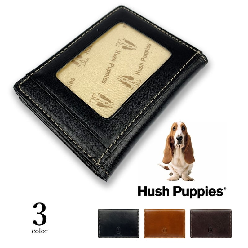 SEASONZ Hush Puppies ハッシュパピー リアルレザー バイカラー 定期入れ カードケース パスケース 通勤 通学 パスケース