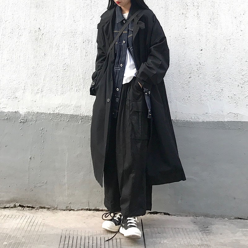 SEASONZ コート ジャケット 病み可愛い ストリート系 カジュアル ロング丈 ゆったり ゴシック 地雷系 韓国ファッション 10代 20代